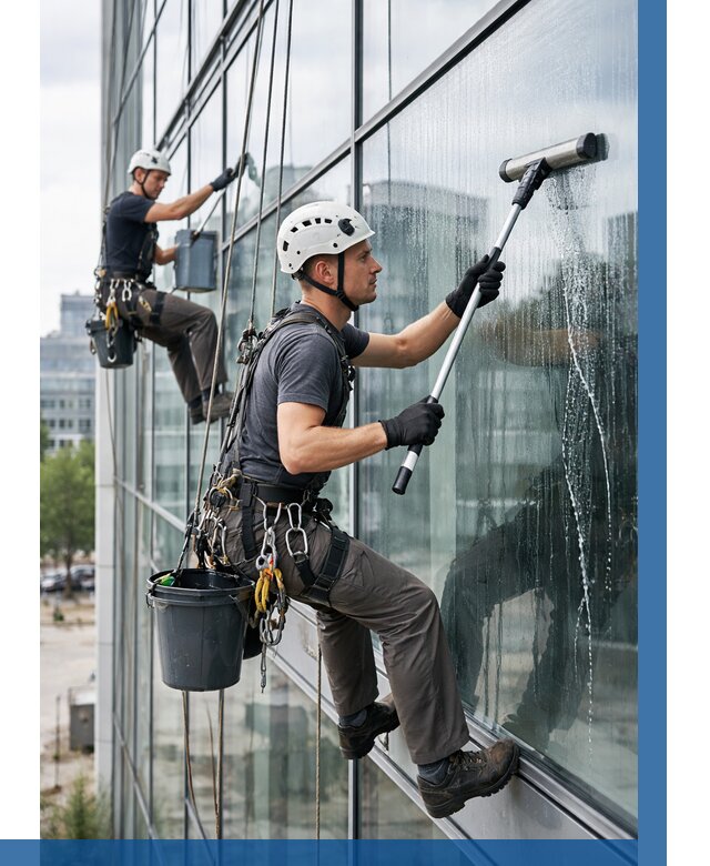 Мойка витражей альпинистами в Казани от 743 р. под ключ|ВЫСОТНИК-Кзн