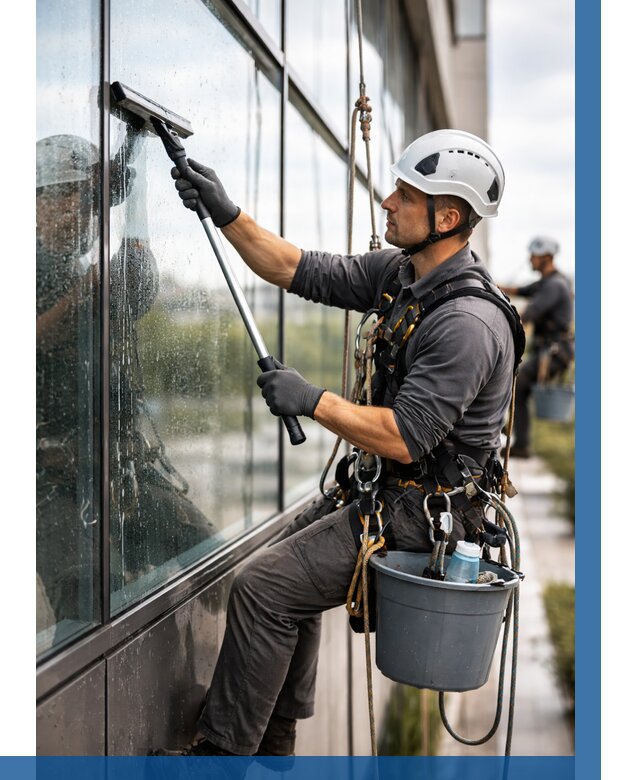 Мойка стеклянных фасадов в Казани от 212 р. | ВЫСОТНИК-Кзн