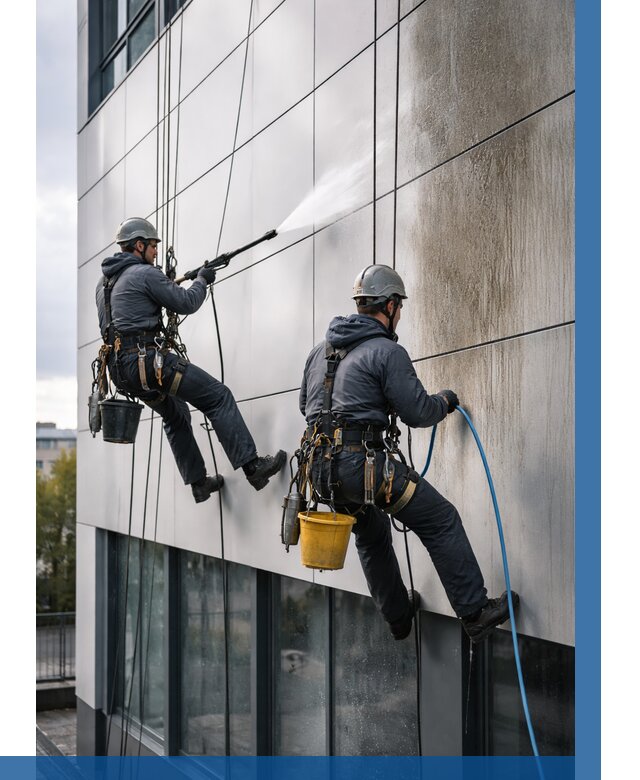 Мойка фасада из композита в Казани по цене от 319 р. | ВЫСОТНИК-Кзн