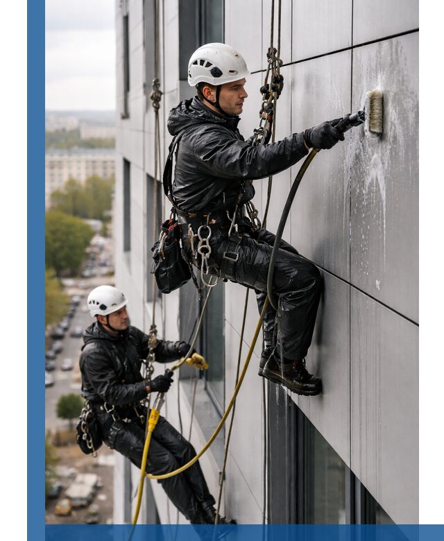 Профессиональная мойка фасада из композита в Казани