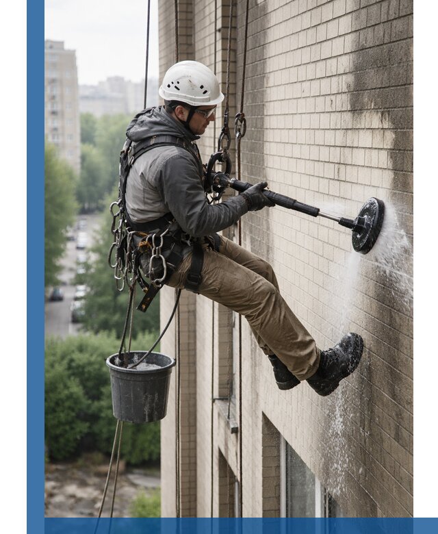 Очистка фасада от копоти в Казани профессионально и безопасно