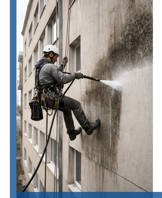 Профессиональная очистка фасадов от плесени в Казани