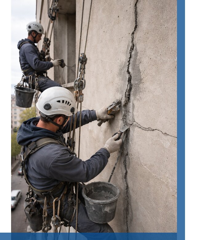 Заделка трещин на фасаде в Казани от 956 р. | ВЫСОТНИК-Кзн