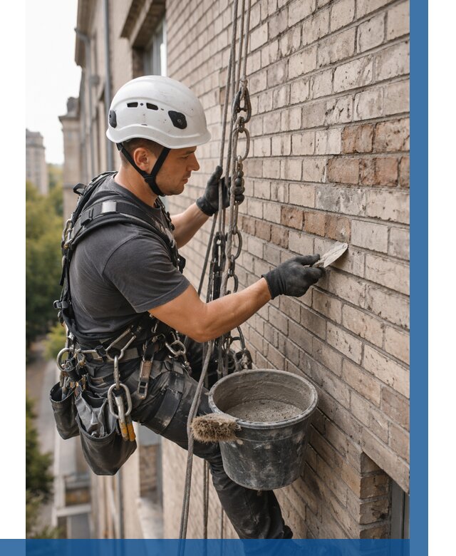 Ремонт кирпичной кладки фасада в Казани от 1911 р. | ВЫСОТНИК-Кзн