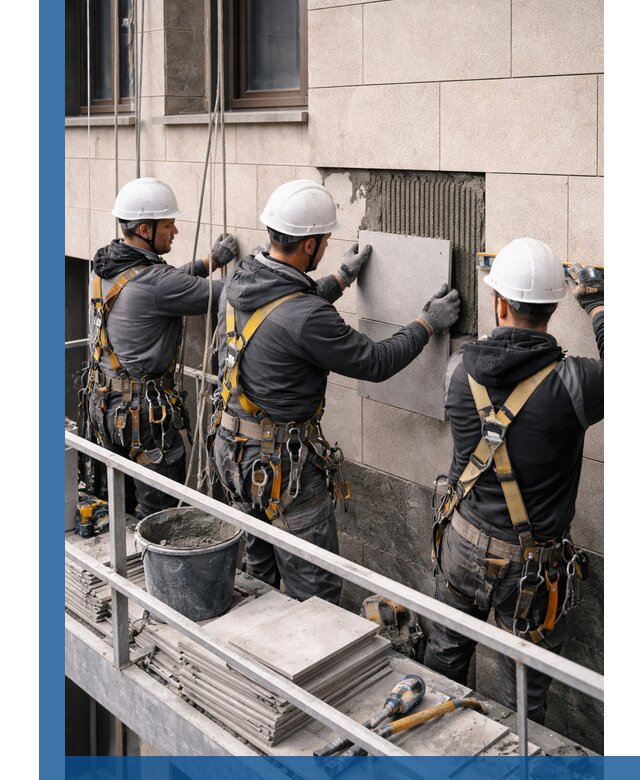 Ремонт облицовки фасада плиткой в Казани с гарантией