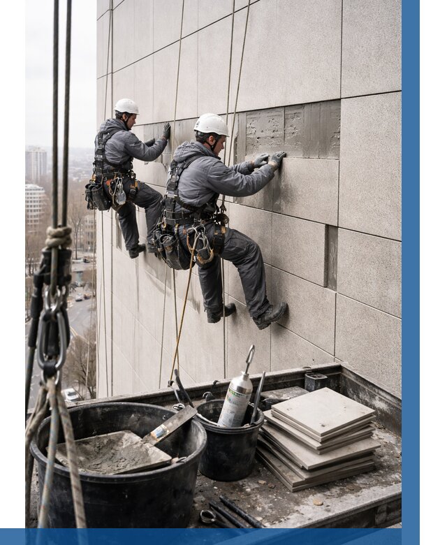 Ремонт фасада из керамогранита в Казани от 2654 р. | ВЫСОТНИК-Кзн