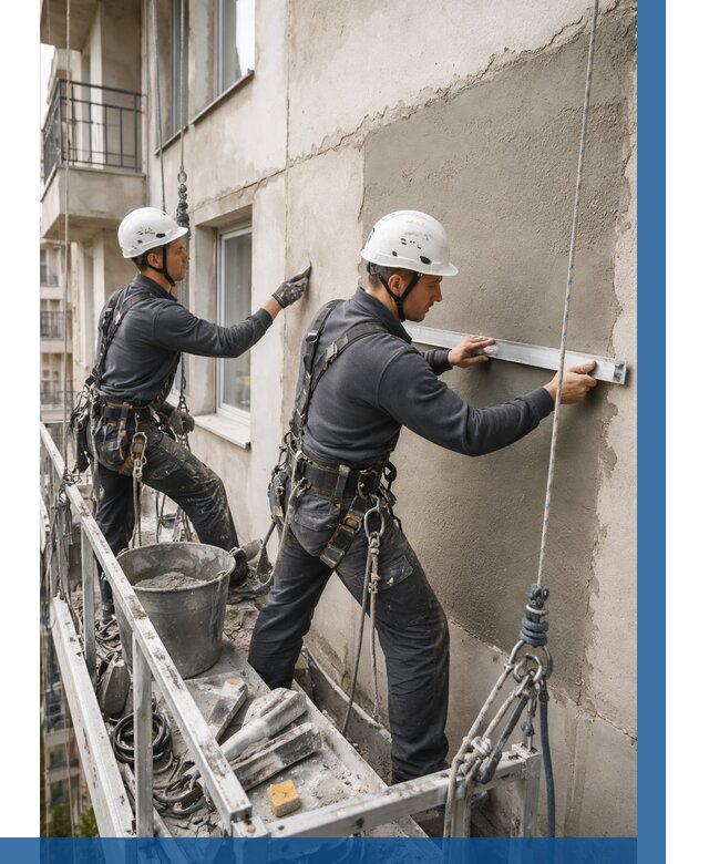 Штукатурка фасада на высоте в Казани от 956 р. | ВЫСОТНИК-Кзн