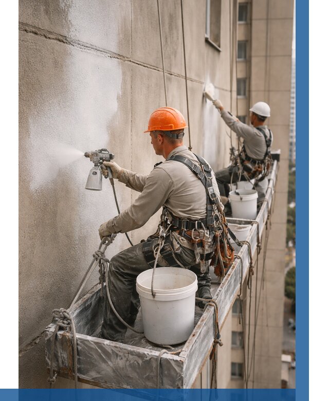 Грунтовка фасада на высоте в Казани от 127 р. | ВЫСОТНИК-Кзн