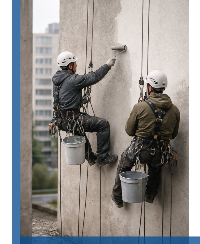 Покраска фасадов высотными альпинистами в Казани с гарантией