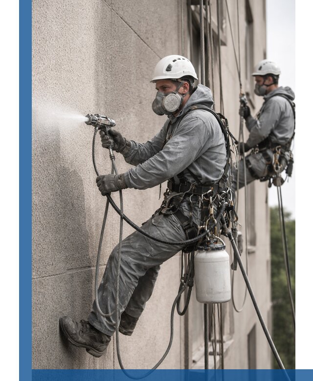 Безвоздушная покраска фасадов зданий в Казани профессионально