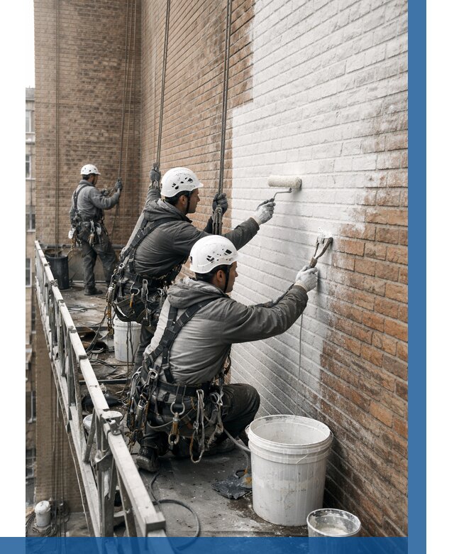 Покраска кирпичного фасада в Казани от 372 р. | ВЫСОТНИК-Кзн