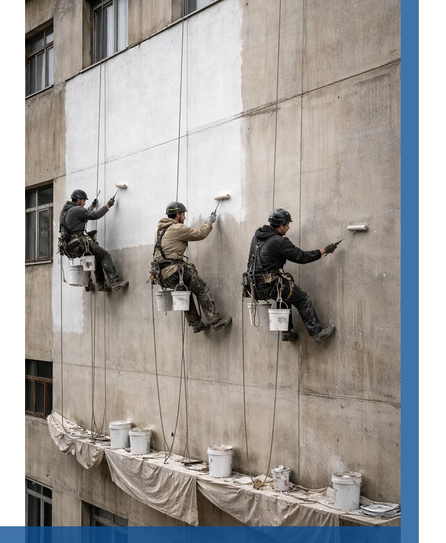 Покраска бетонного фасада в Казани от 372 р за м2 | ВЫСОТНИК-Кзн