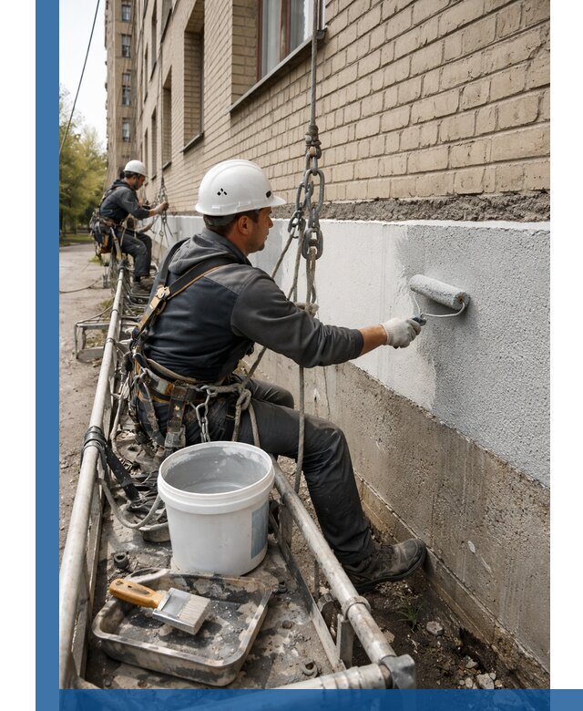 Окраска цоколя здания в Казани профессионально и надежно