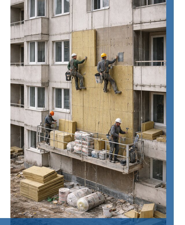 Утепление фасада минватой в Казани от 1593 р. | ВЫСОТНИК-Кзн