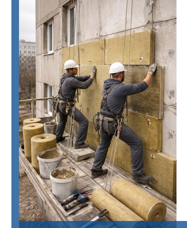 Утепление фасада минватой в Казани под ключ с гарантией