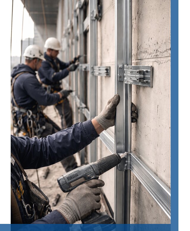 Монтаж подсистемы вентфасада в Казани от 902 р. | ВЫСОТНИК-Кзн