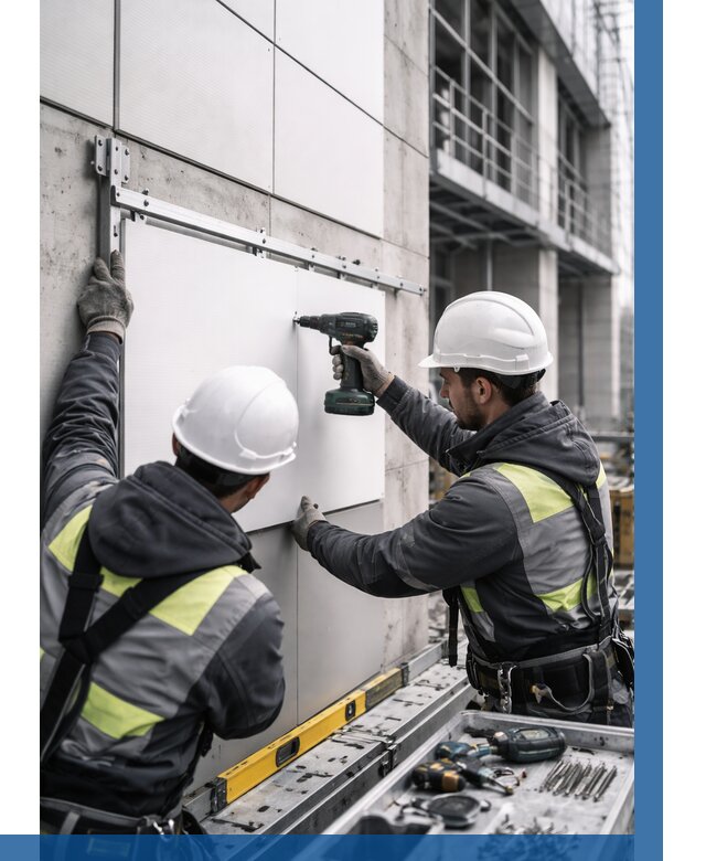 Монтаж композитных панелей фасада в Казани от 2654 р. | ВЫСОТНИК-Кзн