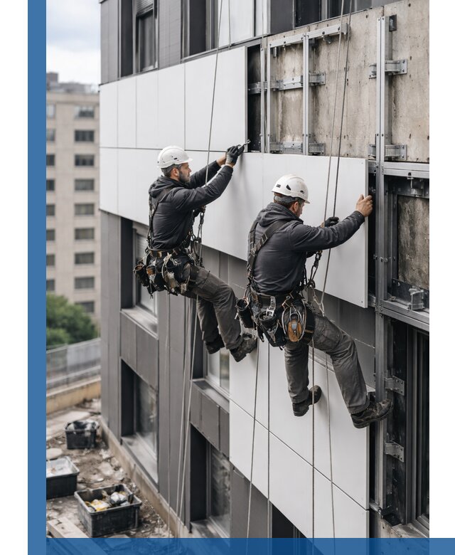 Монтаж композитных панелей фасада в Казани под ключ