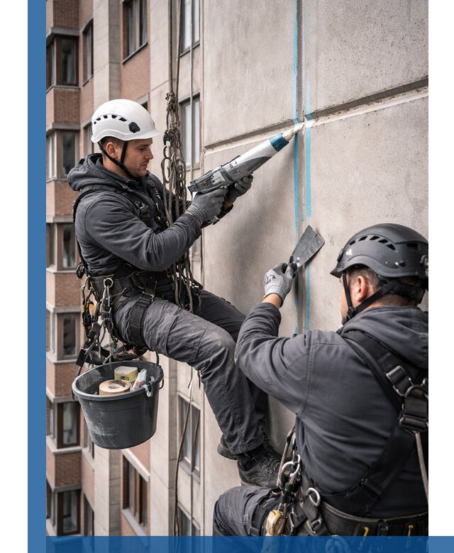Вторичная герметизация швов фасада и кровли в Казани
