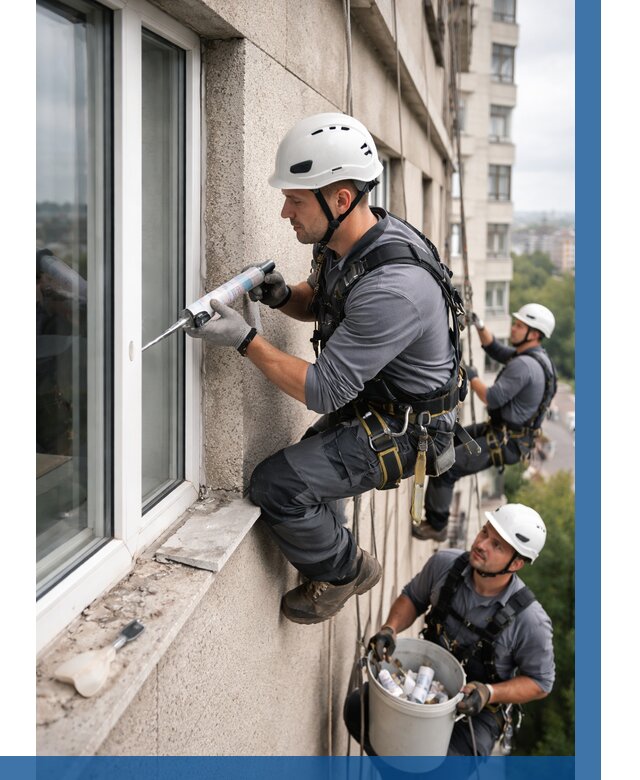 Герметизация оконных швов снаружи в Казани от 1593 р. | ВЫСОТНИК-Кзн