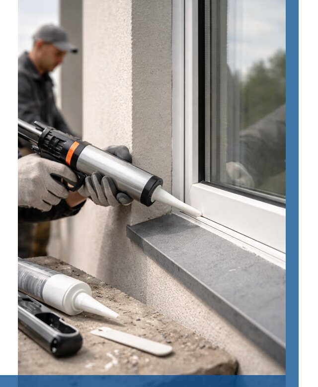 Герметизация монтажных швов окон в Казани от 690 р. | ВЫСОТНИК-Кзн