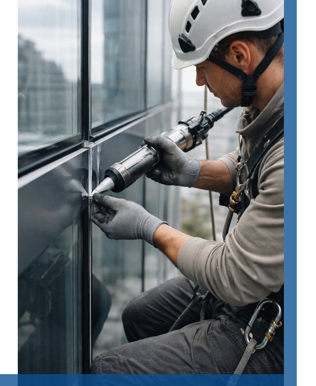 Герметизация стыков витража в Казани от 1274 р. | ВЫСОТНИК-Кзн