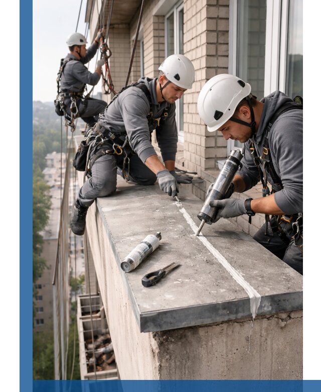 Герметизация балконного козырька в Казани профессионально