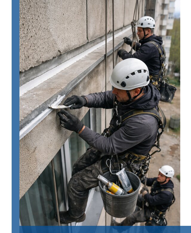 Герметизация примыкания балкона в Казани под ключ с гарантией