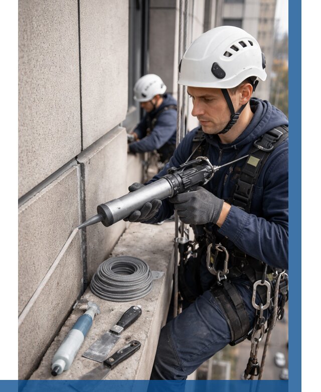 Герметизация деформационных швов фасада в Казани от 743 | ВЫСОТНИК-Кзн