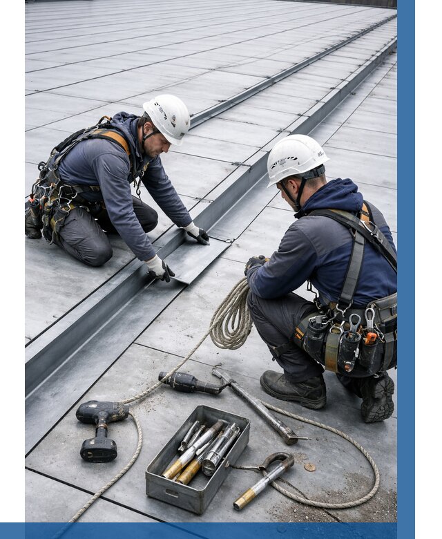 Ремонт фальцевой кровли в Казани от 743 р. | ВЫСОТНИК-Кзн