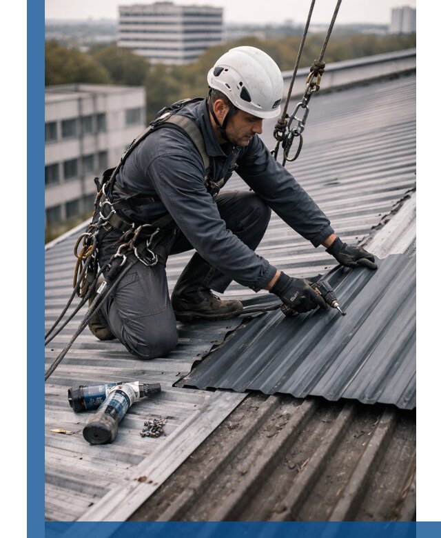 Ремонт профнастила на кровле в Казани, работы под ключ