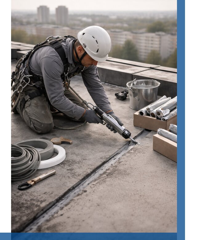 Герметизация швов кровли в Казани от 478 р./м2 | ВЫСОТНИК-Кзн