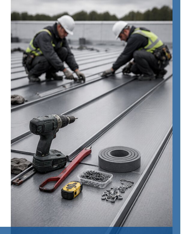 Монтаж фальцевой кровли в Казани от 1911 р. | ВЫСОТНИК-Кзн