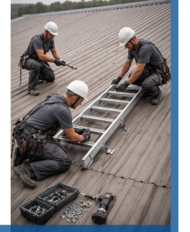 Монтаж кровельной лестницы в Казани от 4778 р. | ВЫСОТНИК-Кзн