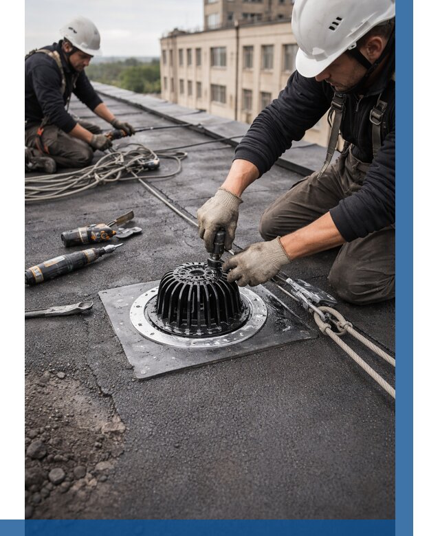 Установка водосточных воронок в Казани цена от 3716 р. | ВЫСОТНИК-Кзн