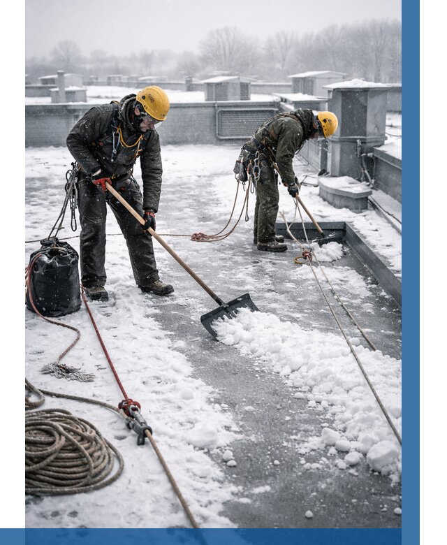 Очистка крыши от снега в Казани от 7963 р. | ВЫСОТНИК-Кзн