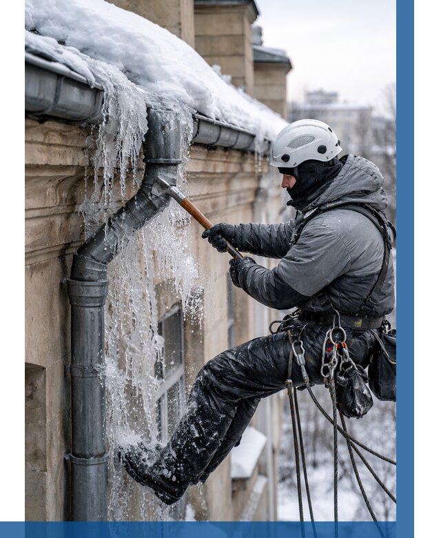 Очистка водостоков от льда в Казани от 3716 р. | ВЫСОТНИК-Кзн