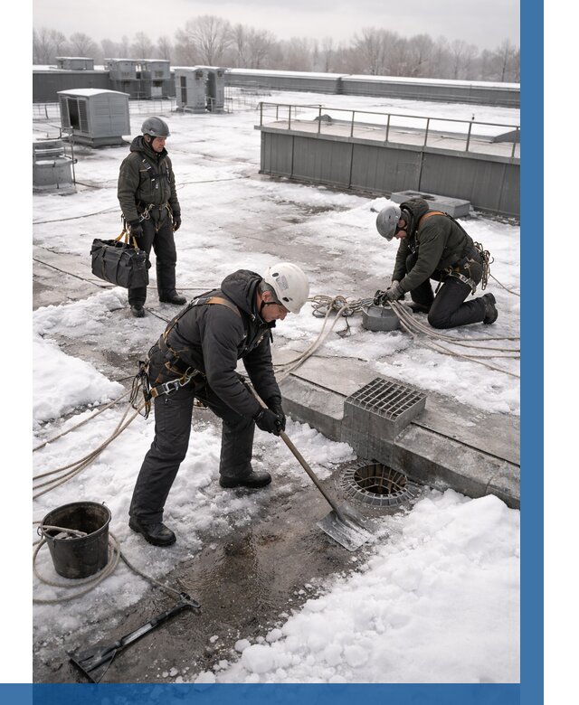 Абонентское обслуживание кровли зимой в Казани от 8494 р. | ВЫСОТНИК-Кзн