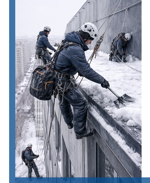 Абонентское обслуживание кровли зимой в Казани регулярный уход