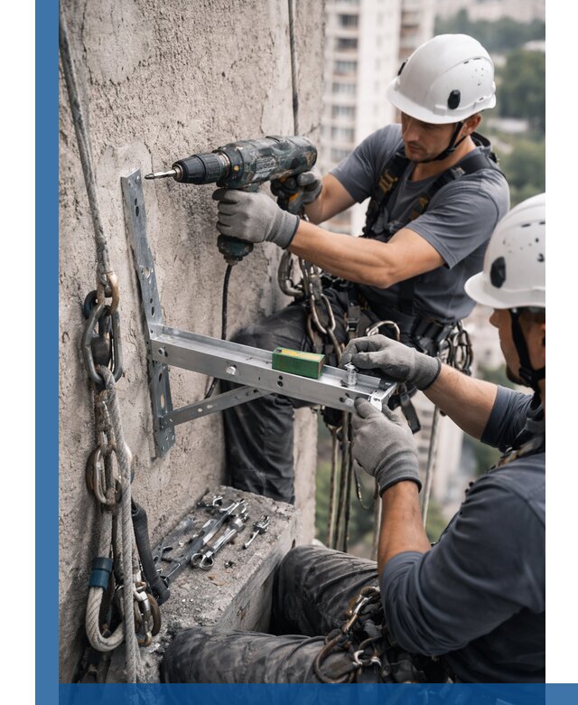 Установка кронштейнов кондиционера и крепежа в Казани