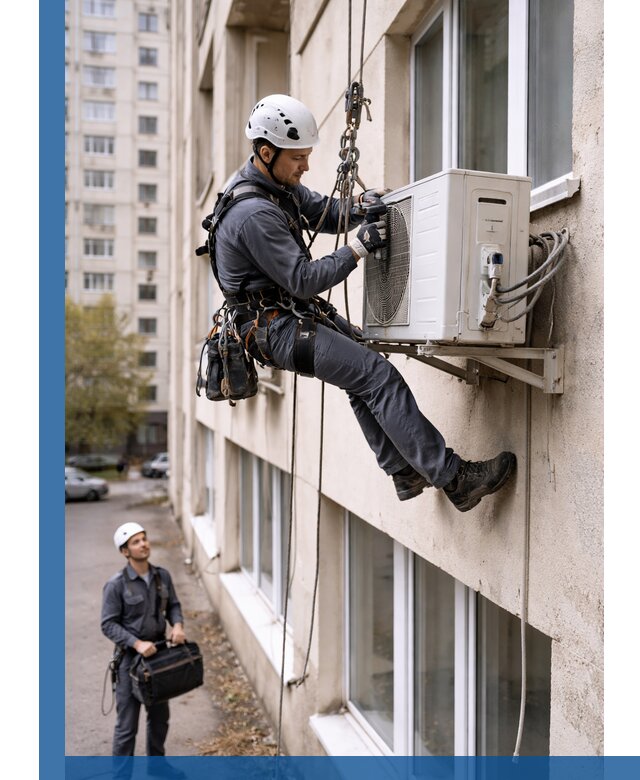 Демонтаж внешнего блока кондиционера в Казани профессионально