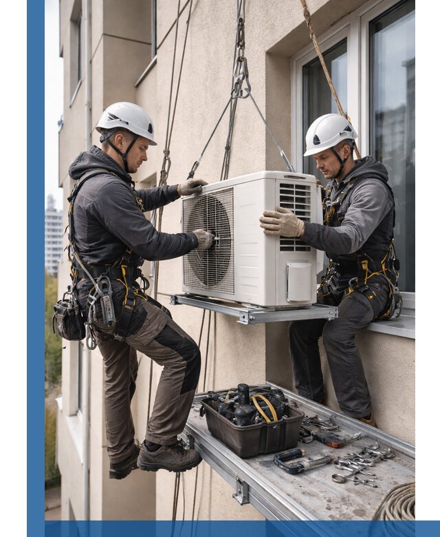 Перенос внешнего блока кондиционера в Казани с монтажом и крепежом