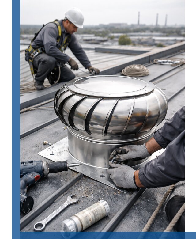 Установка дефлекторов на кровле в Казани профессионально