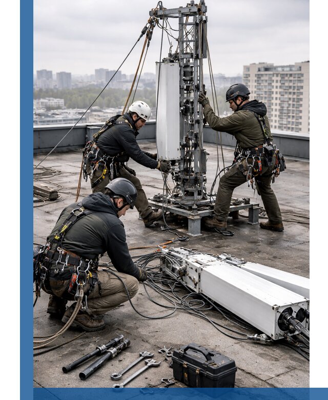 Демонтаж антенн на крыше зданий в Казани с гарантией