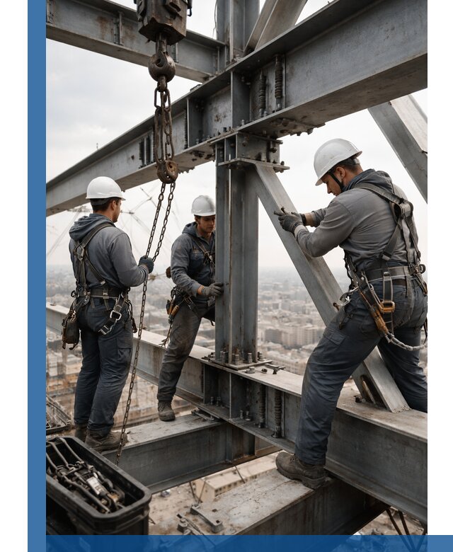 Профессиональный монтаж металлоконструкций на высоте в Казани