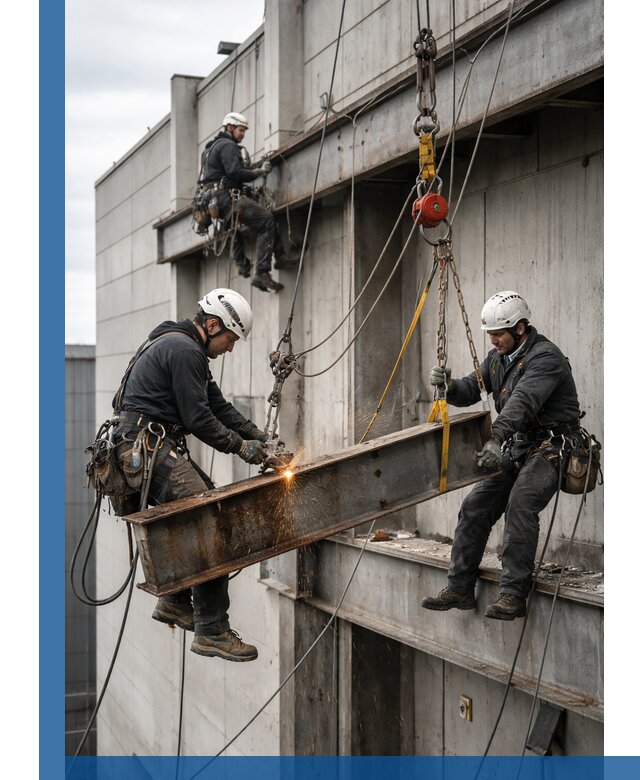 Демонтаж металлоконструкций на высоте в Казани под ключ