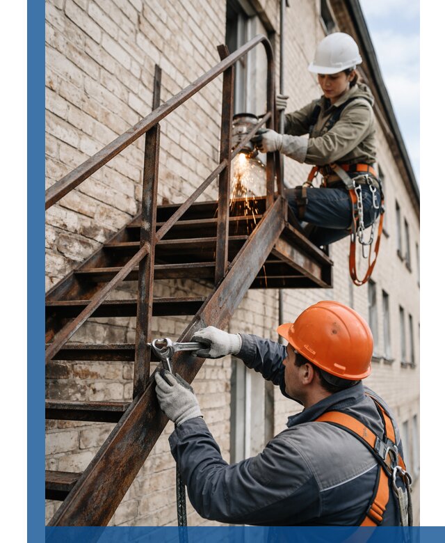 Ремонт и восстановление пожарных лестниц с выездом в Казани