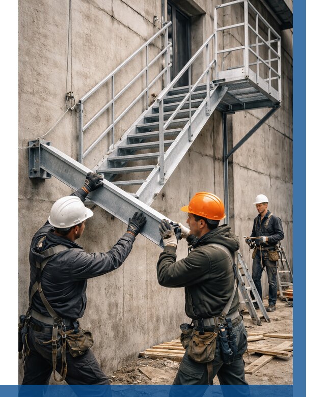 Монтаж металлических лестниц в Казани от 15926 р. | ВЫСОТНИК-Кзн