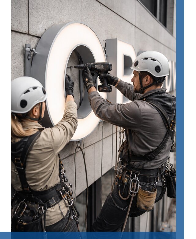 Монтаж световых букв в Казани от 3185 р. под ключ ВЫСОТНИК-Кзн