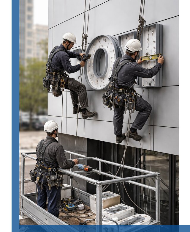 Профессиональный монтаж световых букв в Казани под ключ